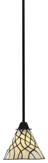 Paramount Mini Pendant, Matte Black, 7" Sandhill Art Glass