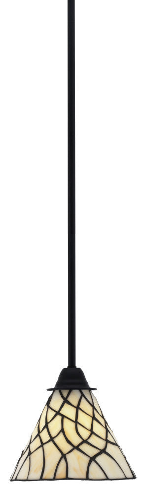 Paramount Mini Pendant, Matte Black, 7" Sandhill Art Glass