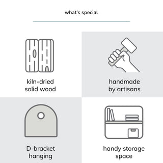 Hutch Set of 2 Wall Mounted Shelves, Natural