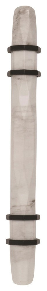 Carrione Cabinet Pull, Marble White/Black Bronze, 3-3/4" Center-to-Center