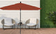 Pismo Dawn 9'x7' Rectangular Premium Push Tilt Market Umbrella, Black Frame, Ter