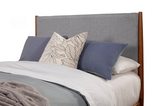 Flynn Mid Century Modern Two Tone California King Panel Bed, Acorn/Grey