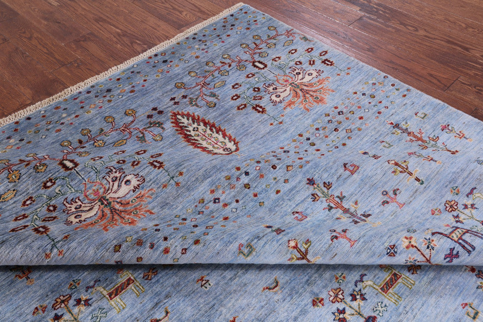 6' 11" X 9' 7" Handmade Tribal Persian Gabbeh Wool Rug Q7561