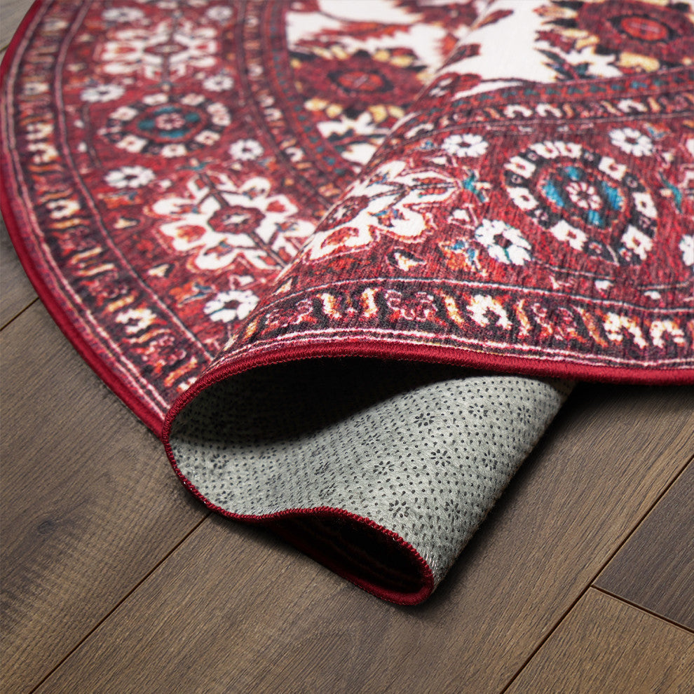 My Magic Carpet Ramage Maroon Rug, 6'x6'