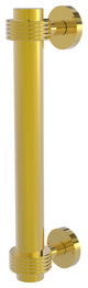 8" Door Pull With Groovy Accents, Polished Brass