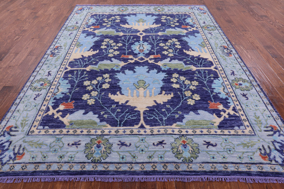 Hand Knotted Turkish Oushak Wool Rug 8' 0" X 10' 2" - Q13632