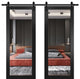 Double Barn Door 64 x 80, Lucia 1299 Matte Black & Mirror, 13' Rail