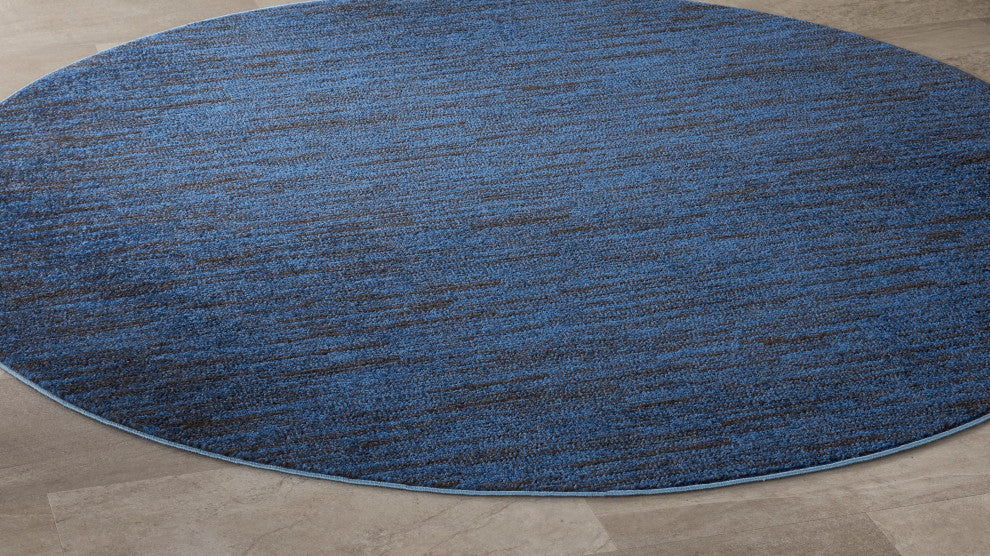 Nourison Essentials 6' x Round Midnight Blue Outdoor Area Rug
