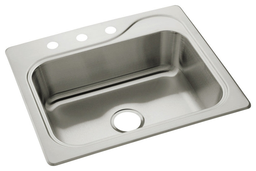 Sterling Southhaven Single Bowl 3-Hole Drop-in Kitchen Sink, Stainless Steel