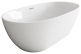 Aaron 59" Soaking Bathtub, Glossy White With Brushed Nickel Trim