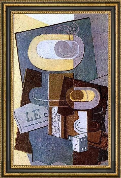 Juan Gris The Dice - 18" x 27" Framed Premium Canvas Print