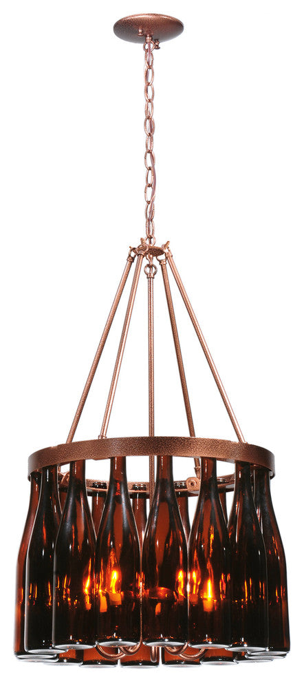 19W Tuscan Vineyard Estate 16 Wine Bottle Chandelier