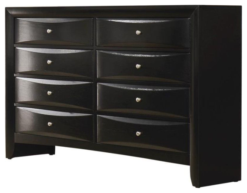Wood Dresser with 8 Drawers, Black