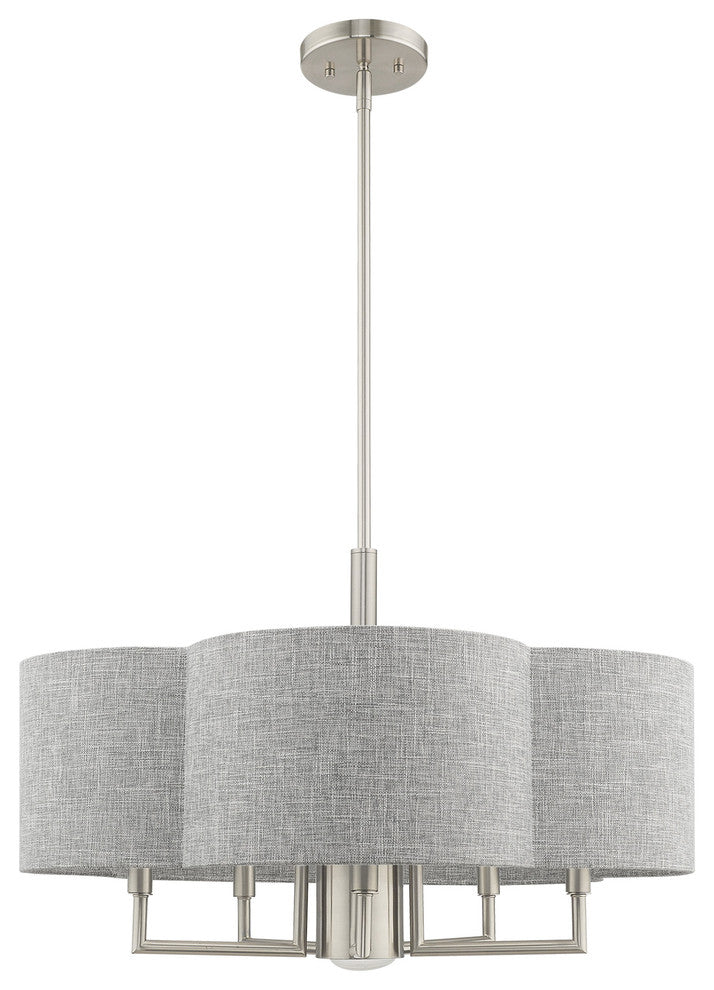 Livex Lighting Brushed Nickel 5 + 1 * Light Pendant Chandelier