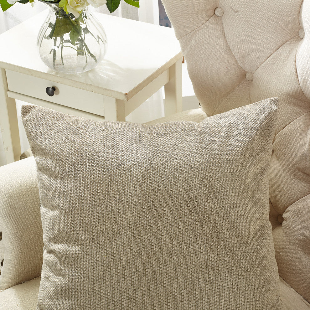 Milliken Plush Pillow Shell 2 Piece Set, Simply Taupe, 20" X 20"