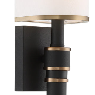 Sloane 1 Light Vibrant Gold + Black Forged Wall Sconce