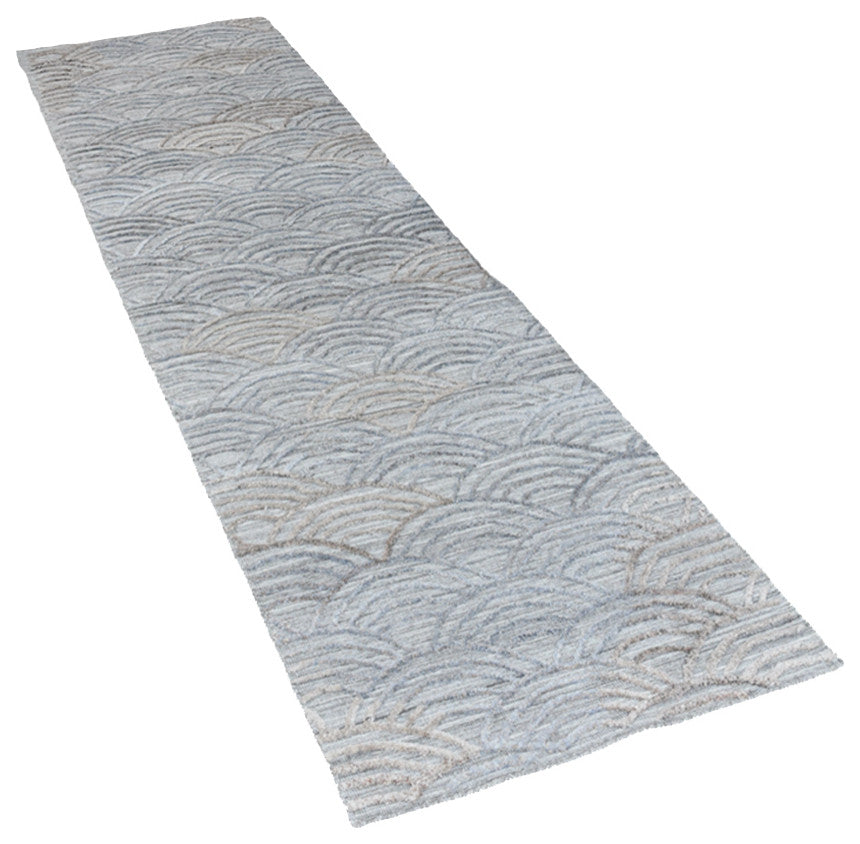 HAND WOVEN FLAT WEAVE KILIM POLYESTER AREA RUGS -Rectangle,Silver,Geometric, [Runner] 2'6''x10'