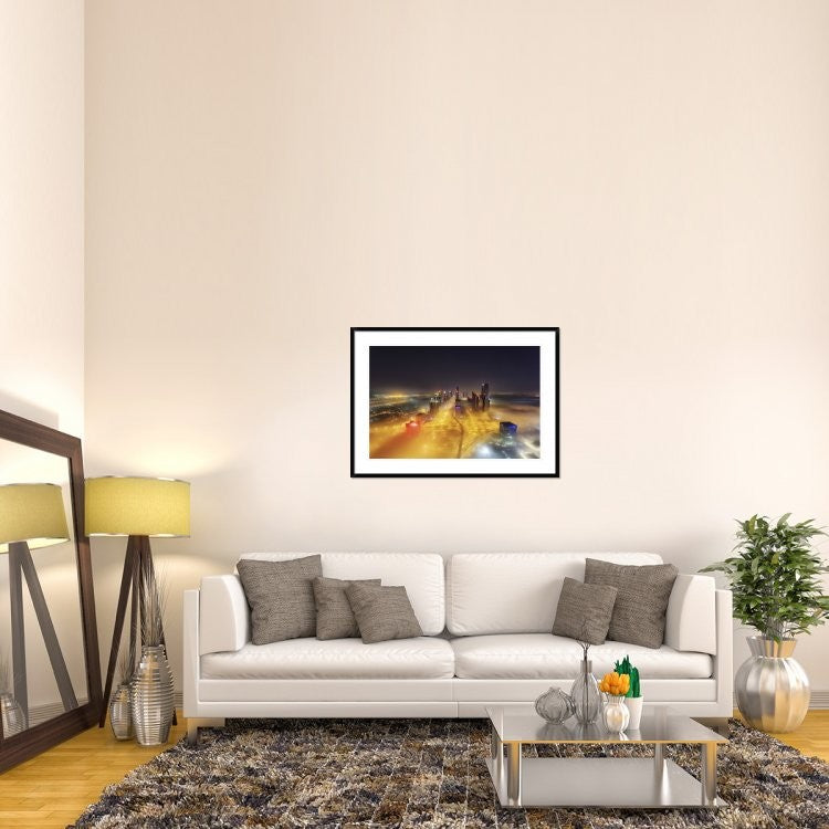 "Fog Invasion" Framed Digital Print by Mohammad Rustam, 44x32"