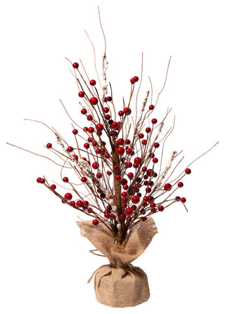 16"H Christmas Red Berry Table Tree Decor