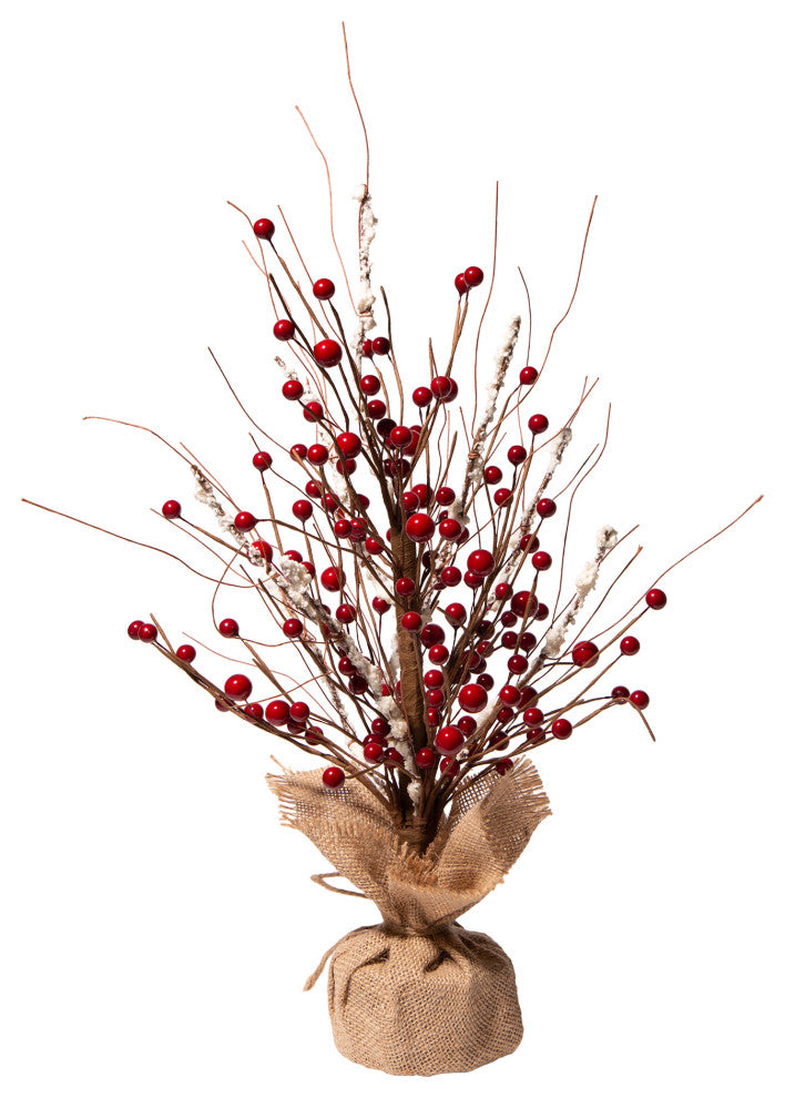 16"H Christmas Red Berry Table Tree Decor