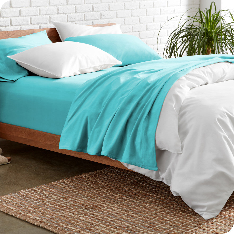 Bare Home Twin XL 1800 Microfiber Sheet Set, Aqua