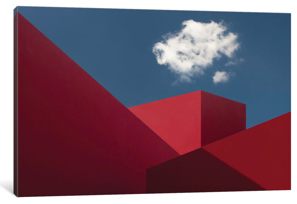"Red Shapes" by Hugo Borges, 18x12x1.5