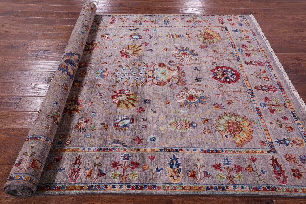 5' 9" X 8' 2" Hand-Knotted Persian Tabriz Wool Rug - Q12935