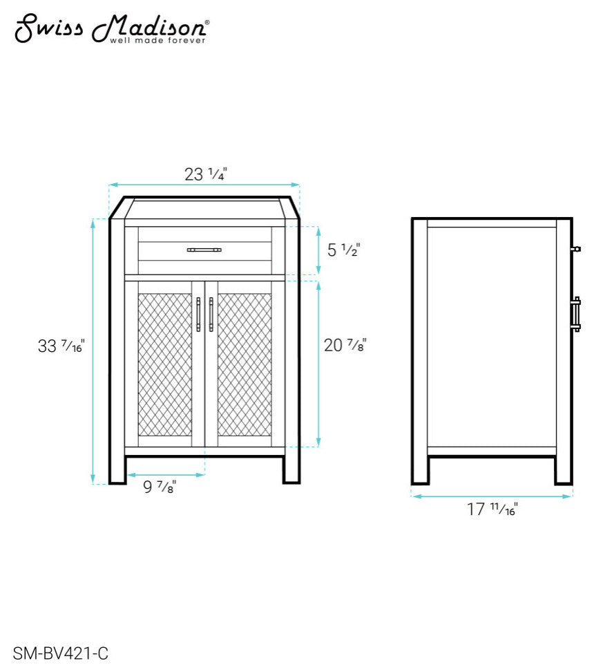 Calice 24 Bathroom Vanity, Cabinet Only
