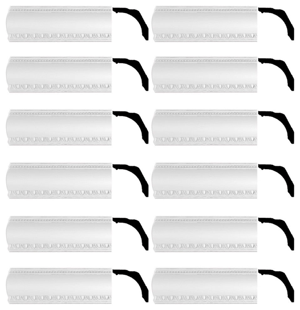 Cornice White Urethane Gwendolyn Ornate Design 12 Pieces Totaling 945" Length