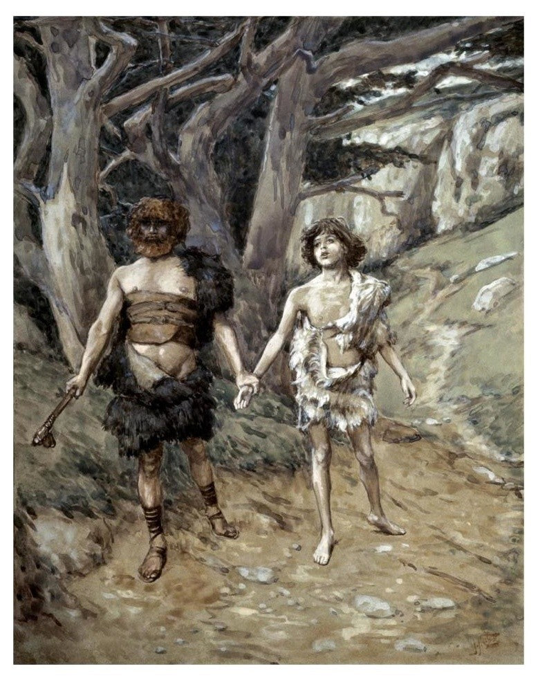 "Cain Leadeth Abel To Death" Digital Paper Print by James Tissot, 26"x32"