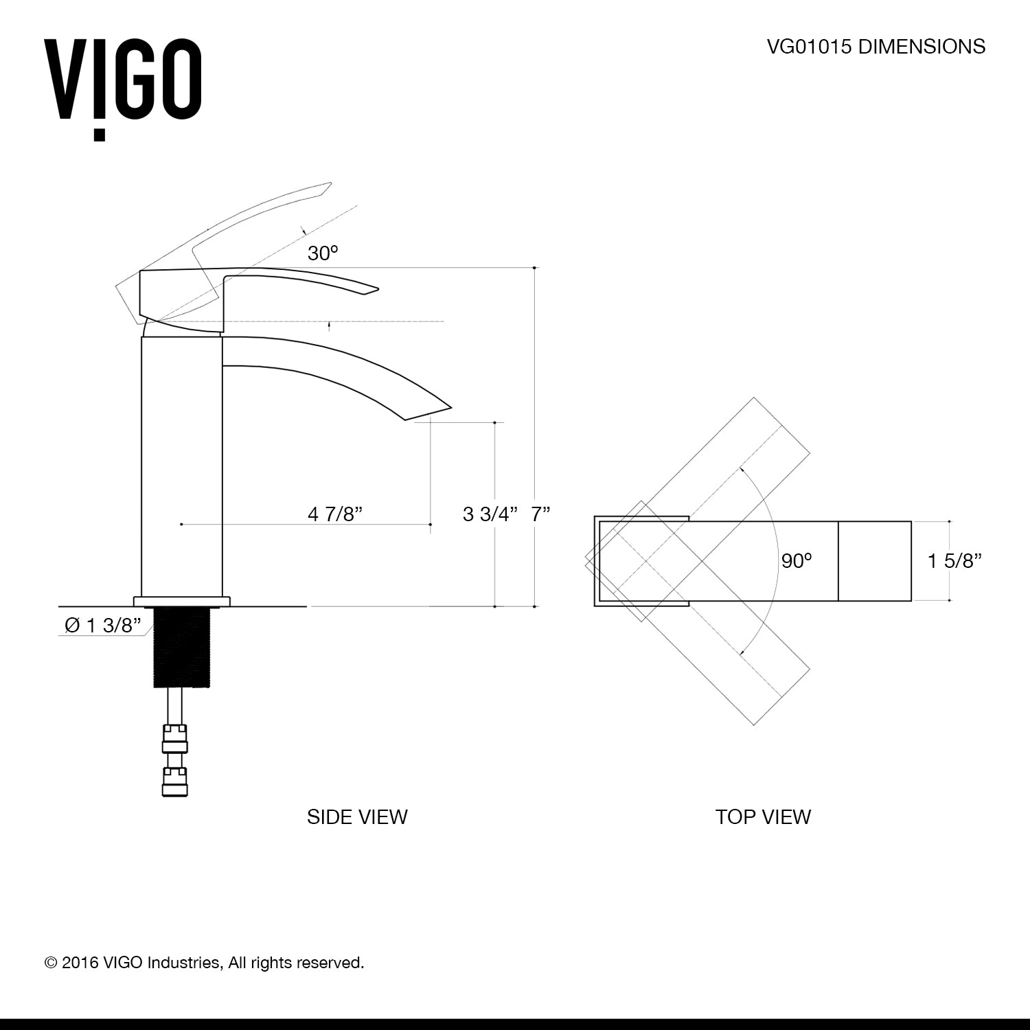 VIGO Satro 7" H Single Handle Single Hole Bathroom Faucet, Chrome