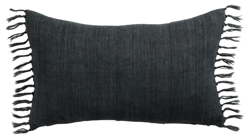 Jaipur Living Majere Solid Navy Poly Fill Pillow 13"X21" Lumbar