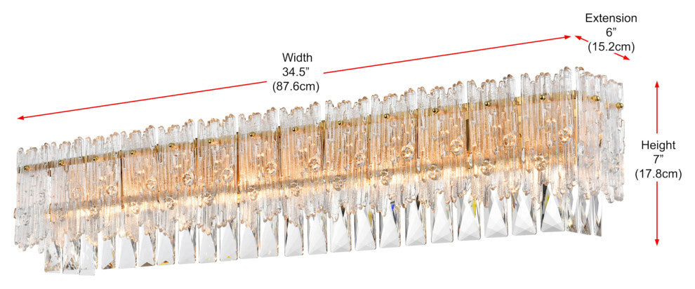 Elegant Lighting 1780W35 Emilia 8 Light 7" Tall Wall Sconce - Chrome