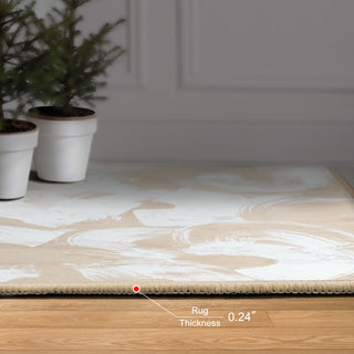 Swish Stone I Abstract Art Area Rug, 7.5'x10.3'