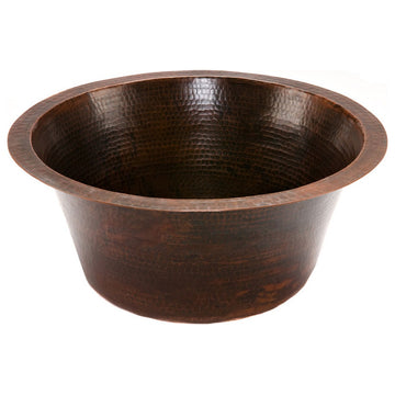 BR16DB2 16'''' Round 17 Gauge Hammered Copper Prep Sink