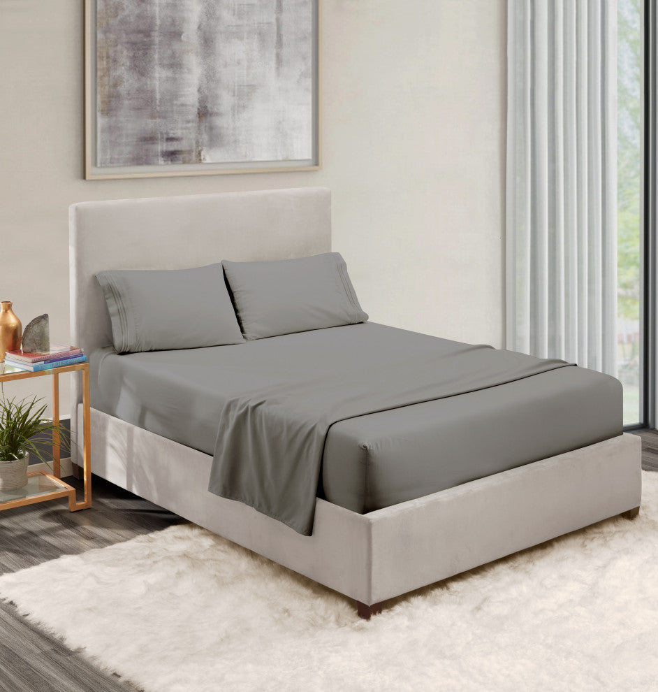 Organic Cotton Sheet Set, Dark Gray, King, 108"x105"