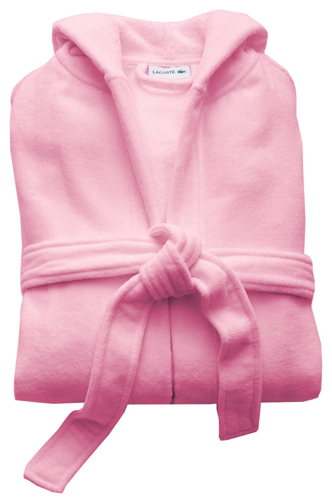 Lacoste Fairplay Unisex Hooded Bath Rober, Petal Pink