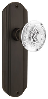 Deco Plate Double Dummy Crystal Egg and Dart Knob, Oil-Rubbed Bronze, DECCED