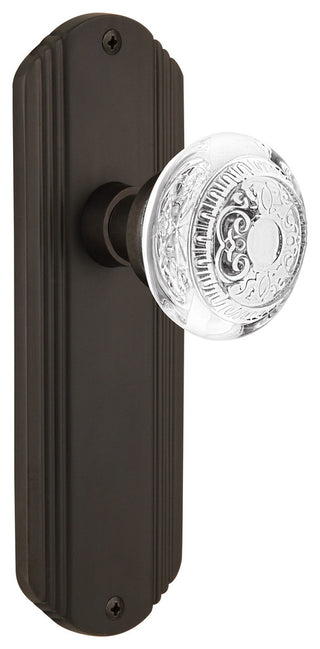 Deco Plate Double Dummy Crystal Egg and Dart Knob, Oil-Rubbed Bronze, DECCED