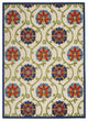 5' X 8' Ivory And Blue Indoor Outdoor Area Rug