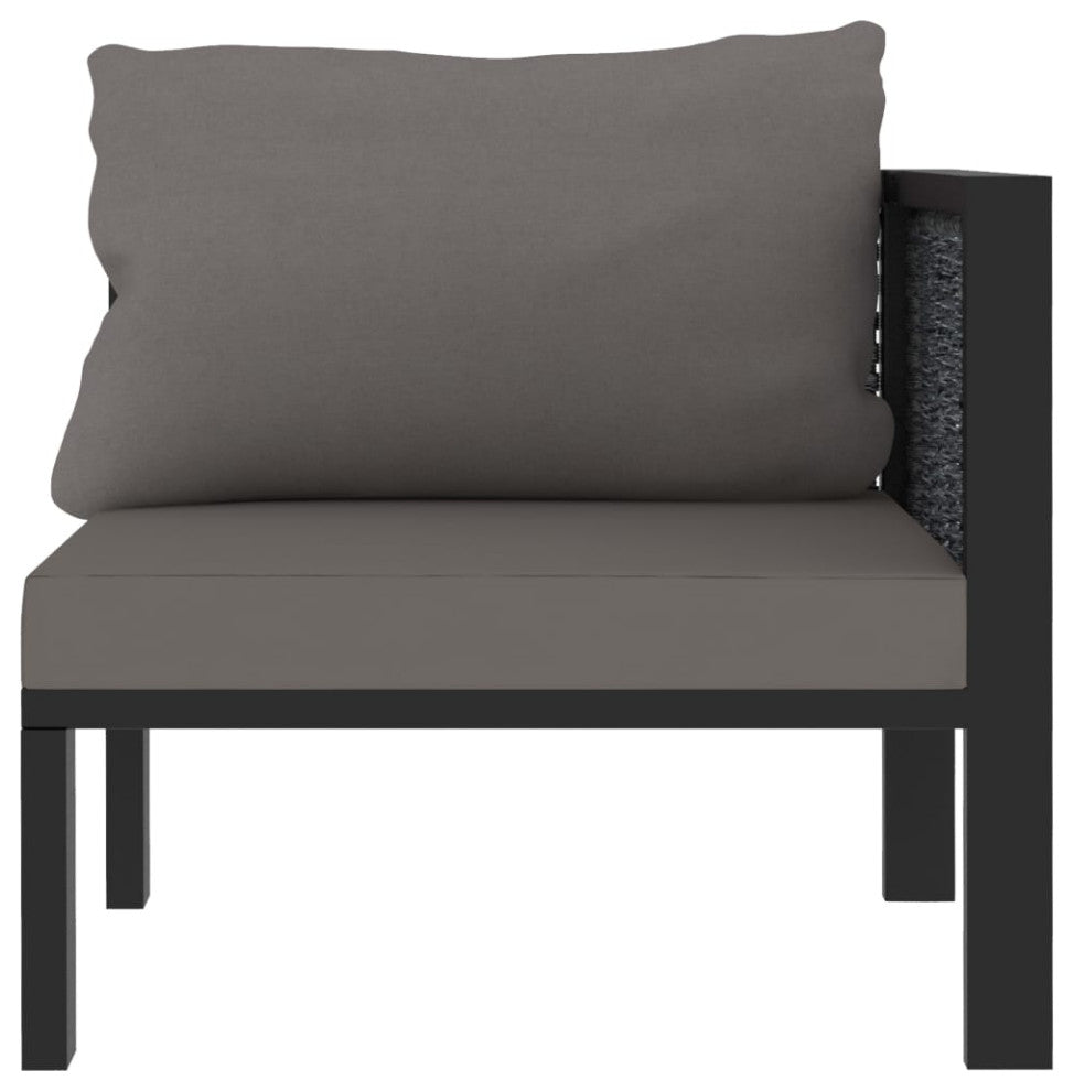 vidaXL Sectional Corner Sofa With Left Armrest Poly Rattan Anthracite