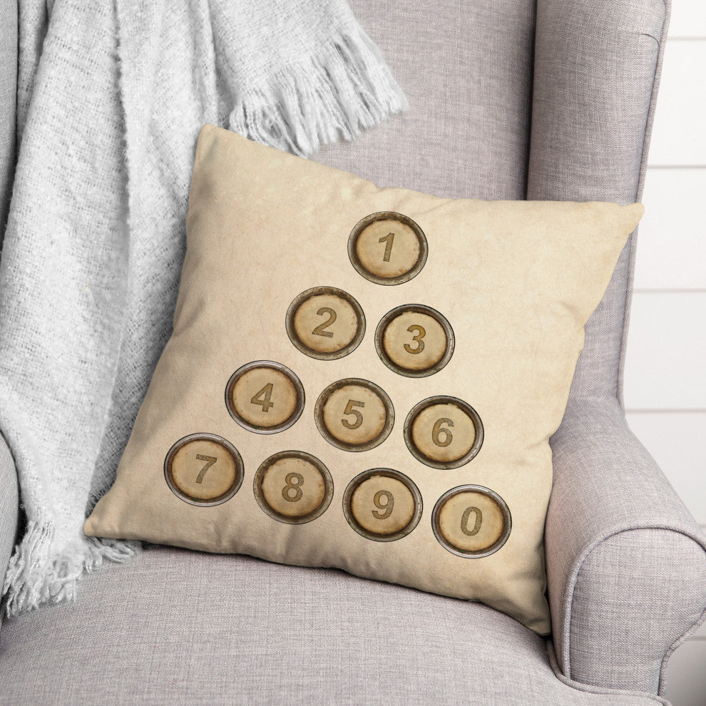 Vintage Typewriter 18x18 Spun Poly Pillow