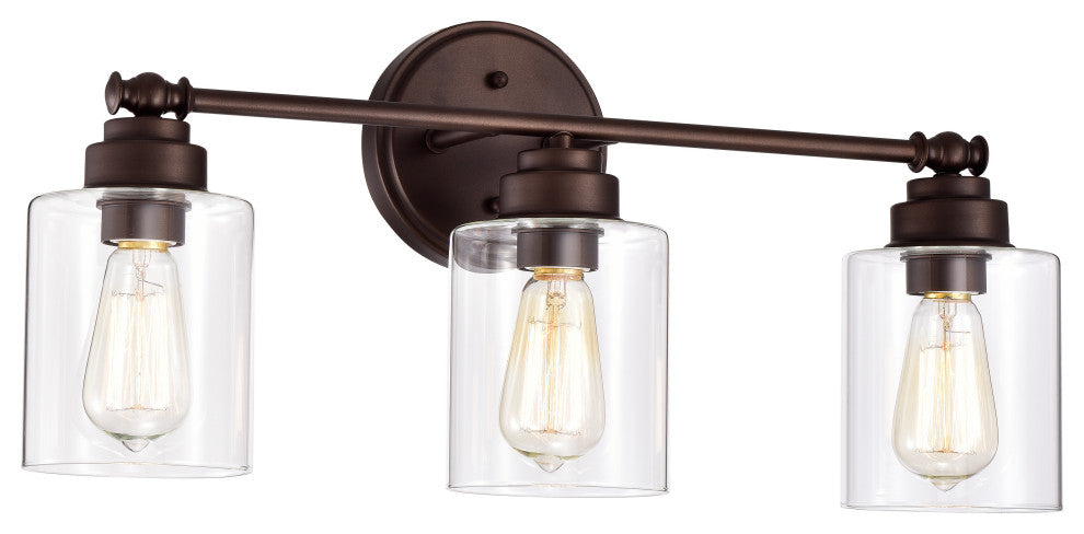 CHLOE Lighting KARSON Transitional 3-Light Oil Rubbed Bronze Bath Fixture