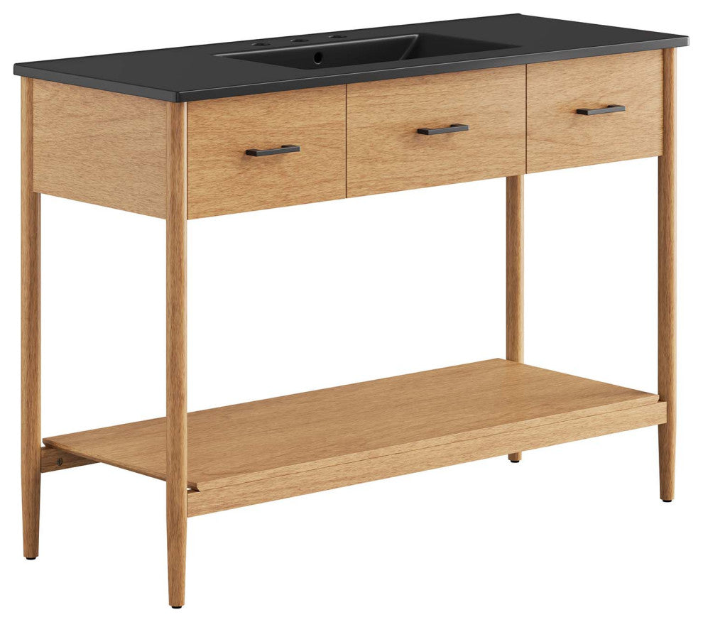 Zaire 48" Single Sink Bathroom Vanity - Natural Black