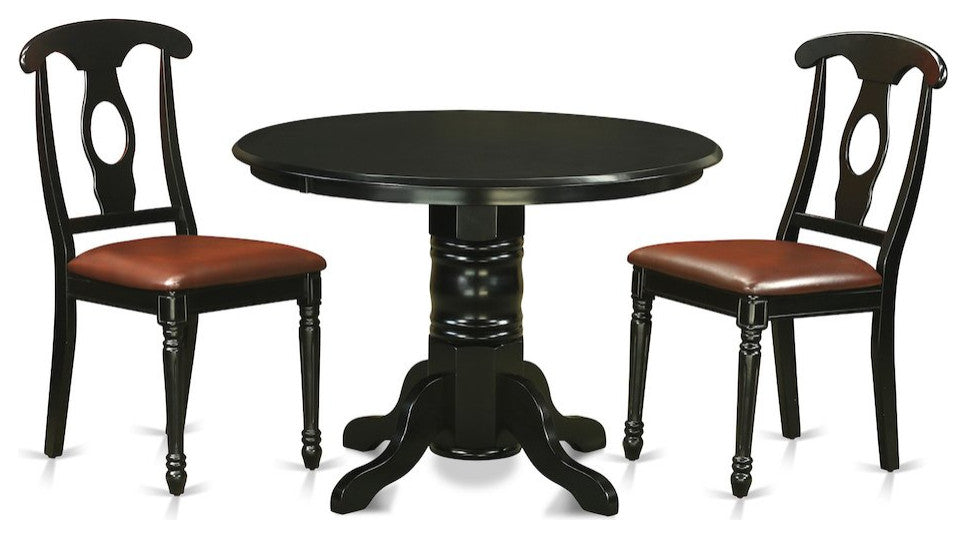 3 Pc Table And Chair Set - Dining Table And 2 Kitchen Dining Chairs