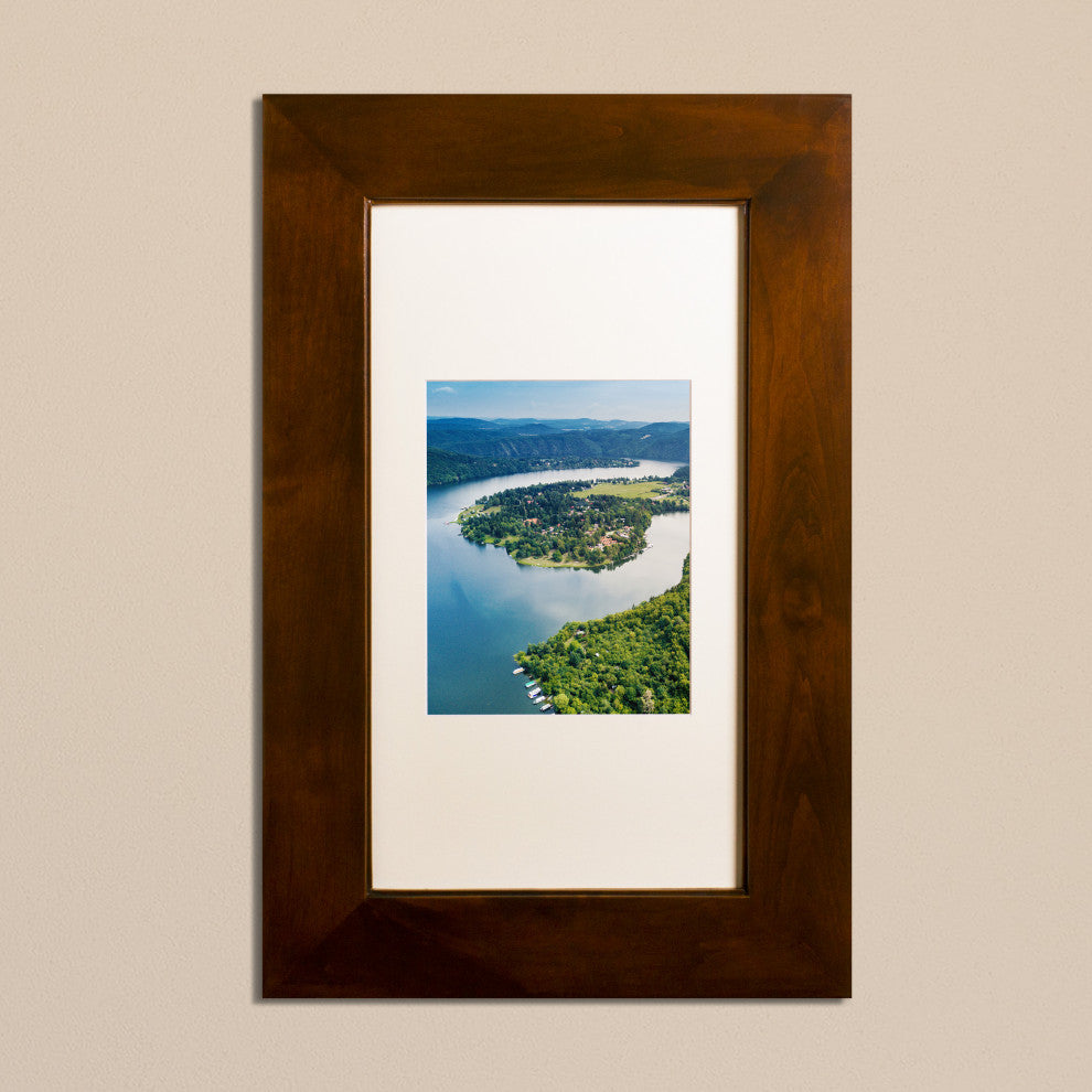 Concealed Picture Frame Medicine Cabinet, Caramel, 14"x24"