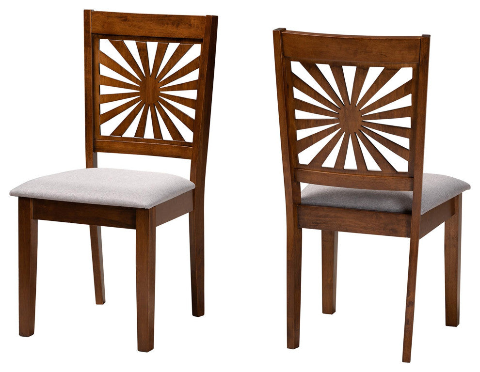 Loni Dining Collection, Gray/Walnut Brown, Dining Chair, Set of 2