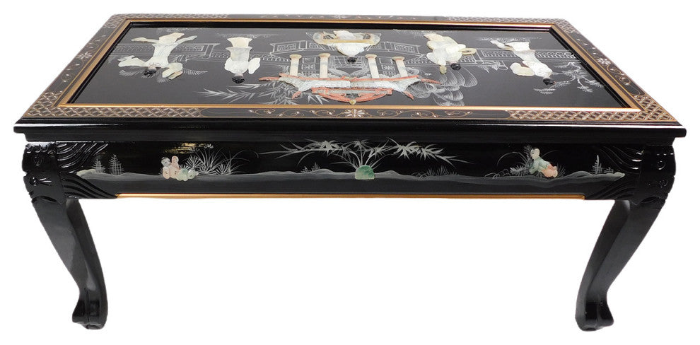 Ball and Claw Lacquer Mother of Pearl Inlaid Dragon Coffee Table