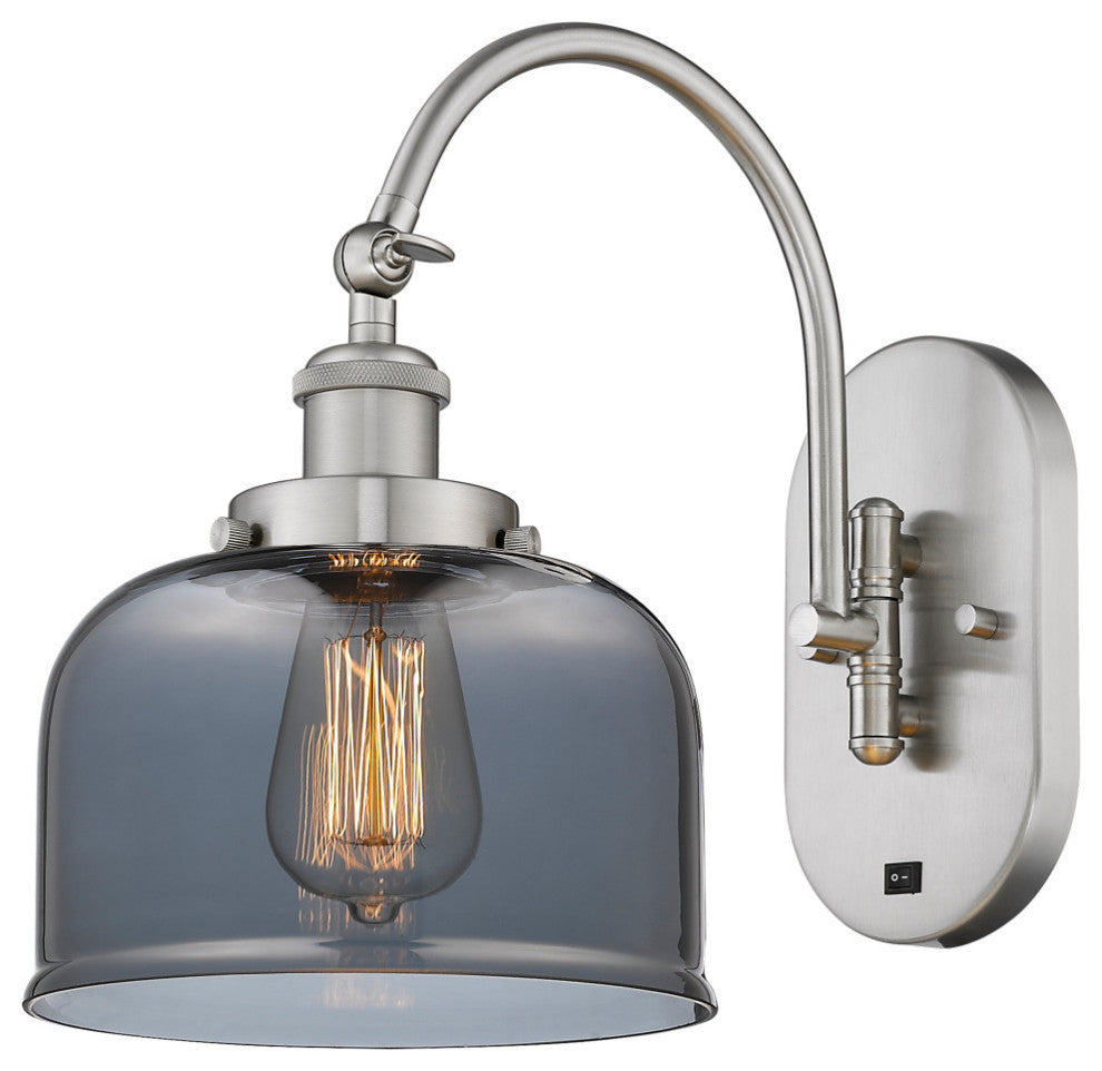 Bell Sconce, Brushed Satin Nickel, Plated Smoke, Plated Smoke