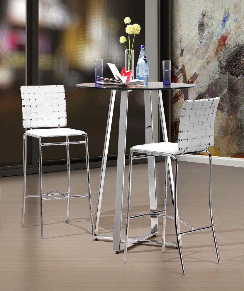 Criss Cross Bar Chair, Set of 2 White